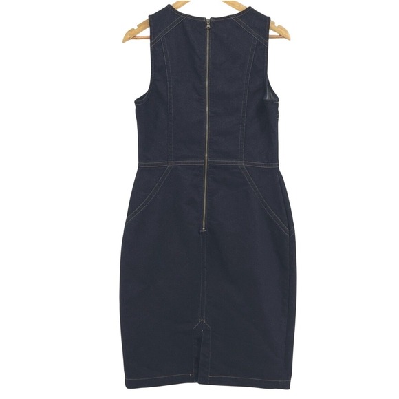 TRINA TURK Petit Rouge Dark Blue Sleeveless Denim Dress Size 8  MSRP $298.00‎ - Picture 5 of 10